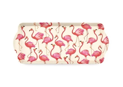 Sara Miller Pimpinela Flamenco Mango Melamina Bandeja Sándwich Verano Playa NUEVO Foto 1 de 4