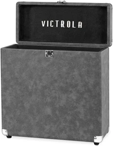 Victrola Vintage Style Vinyl Record Storage and Carrying Case (GRAY) - Picture 1 of 6