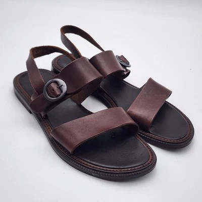G.H BASS & CO Brown Sandals Women’s Size 8.5 Leather Shoes Made in Italy READ - Image 1 of 4