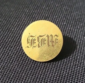 Antico pulsante livrea monogramma MBH Firmins & Co. Londra ottone dorato XIX secolo tenuta - Foto 1 di 10