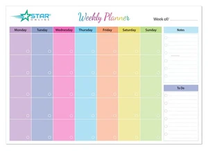 Monthly Planner Pad - 52 Tear-Off Color-Coded Days Organizer - Picture 1 of 6