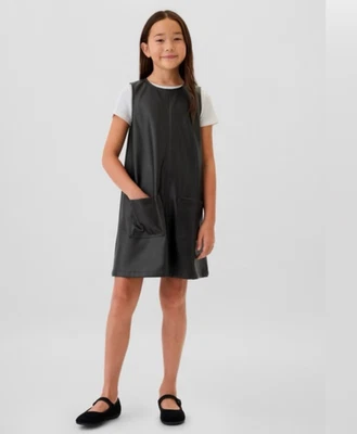 Gap Kids Girls Black Faux Leather Vegan Tunic Dress Jumper 4 NWT - Image 1 of 4
