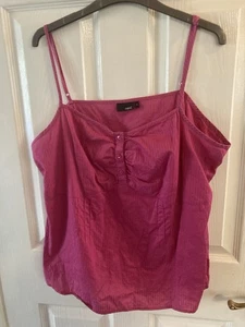 Women’s Next Vest Top Size 18/20 Pink Striped Adjustable Straps - Picture 1 of 2