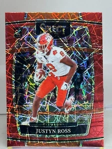 2022 Panini Select Draft Picks #13 Justyn Ross Rookie Card Red Lazer - Foto 1 di 2