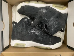 Nike Boys Air Jordan 6 881430-029 Black Basketball Shoes Sneakers Size 5.5Y - Picture 1 of 9