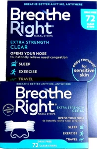 X2-Breathe Right Extra Strength Clear Nasal Strips-144ct NEW PACKAGING - Picture 1 of 2