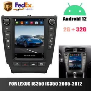 FOR 2005-2012 LEXUS IS350 IS250 ANDROID12 APPLE CARPLAY CAR STEREO RADIO GPS BT - Picture 1 of 8