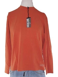 Trussardi T Shirt Da Uomo Arancione Taglia XL Manica Lunga In Cotone Maglia Moda - Foto 1 di 10