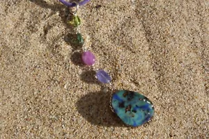 Ciondolo, Argento, Opale Matrice, Tanzanite, Zaffiro Rosa,Tormalina,Peridoto - Foto 1 di 12