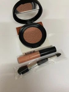 Laura Geller 3 Piece Set Baked Blush ~ Mauve Mocha Latté + Brush + Lip Gloss - Picture 1 of 1