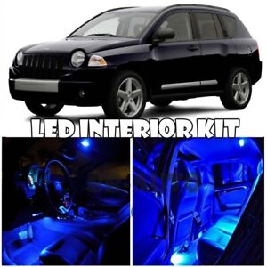 For 2007-2017 Jeep Compass SUV LED Light Bulb Xenon Blue Interior Package Kit