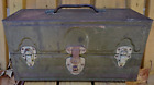 ANTIQUE VINTAGE UNKNOWN MAKER METAL FISHING TACKLE BOX