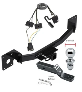 Trailer Tow Hitch For 19-25 Cadilac XT4 Complete Package w/ Wiring + 1-7/8" Ball - Picture 1 of 12