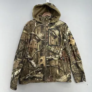 Y2K Cabela's Mossy Oak Break Up INFINITY Full Zip Jacket Mens M Hunting Hooded - Picture 1 of 9
