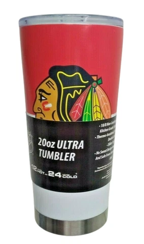 NHL Chicago Blackhawks 20 oz Ultra Tumbler Hot or Cold Use Single Logo Side A234 Cover