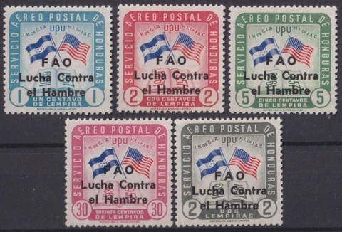 F-EX42661 HONDURAS MNH 1964 FIGHT WITH HUNGER OVERPRINT SURCHARGE Cover