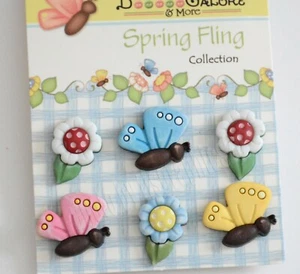 Butterflies & Daisies / Buttons Galore / 3D Style Shank / Spring Fling - Picture 1 of 4