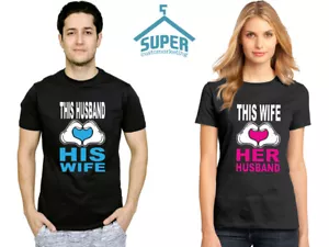 This Husband Loves His Wife Couple TSHIRT This Wife Loves Her Husband Couple - Picture 1 of 4