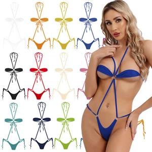 Damen Badeanzug Erwachsene Stringbody Sexy Bikini Micro Bademode Strand Party - Bild 1 von 107