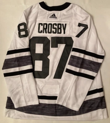 Sz 56 Adidas Pittsburgh Penguins Sidney Crosby White NHL Authentic Hockey Jersey - Image 1 of 4