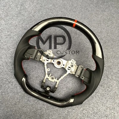 Volante inferior plano de fibra de carbono apto para Subaru WRX WRX STI 2015-2022 Foto 1 de 4