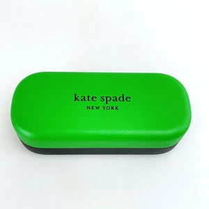 Kate Spade Eyeglasses Sunglasses Case Green Faux Leather Clamshell Hardcase Lg - Picture 1 of 7