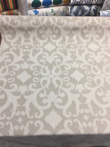 Damask Dark Beige Cotton Polyester Fabric By The Yard