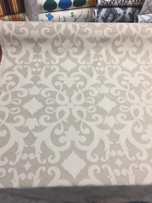 Damask Dark Beige Cotton Polyester Fabric By The Yard - Image 1 of 4
