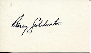 Barry Goldwater Autograph Signed Card Senator Ran for U.S. President