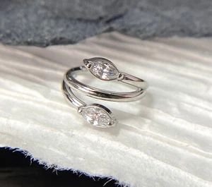 1pc Hinged Segment Ring Double Vine Gem Hoop Helix Daith 316L Surgical Steel 8mm - Picture 1 of 8