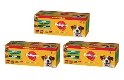 Pedigree Naßfutter für Hunde Mix Geschmacksrichtungen in Sauce Beutel 3x40x100g - Bild 1 von 3