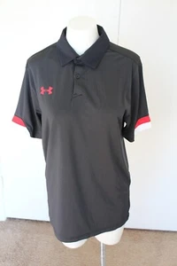 Under Armour Men's Loose Fit Black Red White Trophy Polo Shirt 1359344-002 Small - Picture 1 of 4