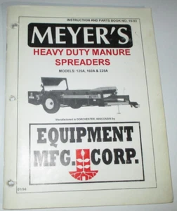 Meyer's 125A 160A 225A Manure Spreader Operators & Parts Manual Book 1-94 No1593 - Picture 1 of 3