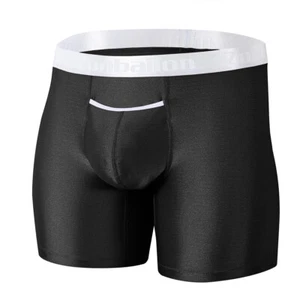 Zonbailon Men's Raised Enhanced Underwear Silk Long Legs Tall Sexy Boxer Briefs - Picture 1 of 23