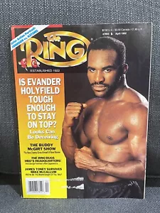 THE RING BOXING MAGAZINE EVANDER Apr 1992 XL HEAVYWEIGHT CHAMPION HOFer - Picture 1 of 2