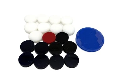 Carrom board Acrylic coins-9 White/9Black/1 Red + FREE LARGE STRIKER - Image 1 of 4