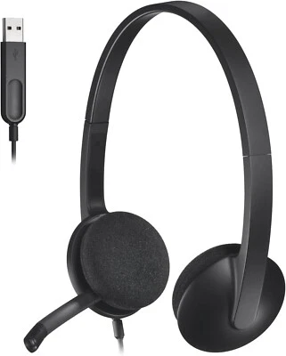 Logitech H340 USB Headset Stereo for Computer Windows and Mac Black 981-000507 - Image 1 of 4