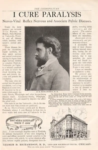 Quack Medicine Antique Print Ad 1899 D.D. Richardson I Cure Paralysis Varicocele - Picture 1 of 5