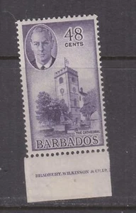 BARBADOS, 1950 KGVI, 48c. Violet, part imprint, mnh., lhm. in margin. - Picture 1 of 1