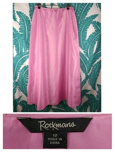 Rockmans 12 suit 10 w 74 cm Maxi Skirt Evening Formal Taffeta Pink Barbiecore - Picture 1 of 12