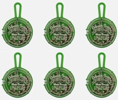 (6) Packs Water Gremlin Z700-R Round Tin Split Shot Selector 78pc Per Pack New