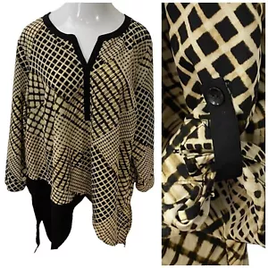 Blusa Catherines Top Mujer 3X WP 26-28 Marrón Túnica Trabajo Oficina Pequeña Carrera - Imagen 1 de 14