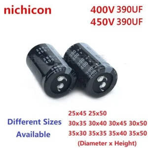 2Pcs Nichicon 390uF 400V 390uF 450V 400v390uf 450V390UF Snap-in PSU Capacitor - Picture 1 of 3