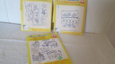 3 Vintage Aunt Martha's Hot Iron Transfers for Embroidery Horses Fruit Baskets - Image 1 of 4