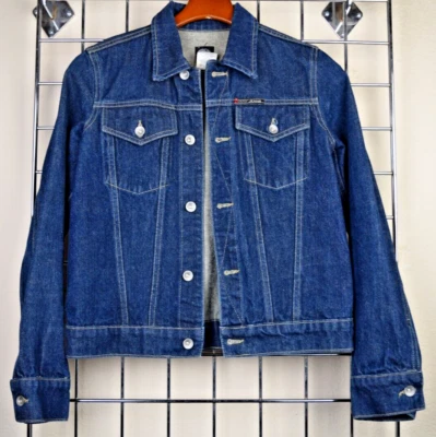 Chaqueta Jean Vintage DKNY Talla S/M Años 90 Azul Lavado Denim Botones Plateados Hecha en EE. UU. Foto 1 de 4