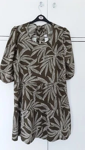GEORGE Ladies Size 22 Kharki/Cream pattern, Summer Holiday Casual Blouse/Top NEW - Picture 1 of 5