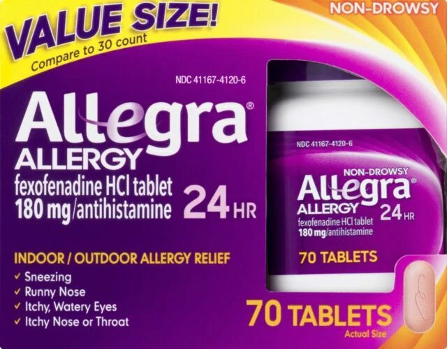 Allegra AA70T Allergy Tablets - 70 Count