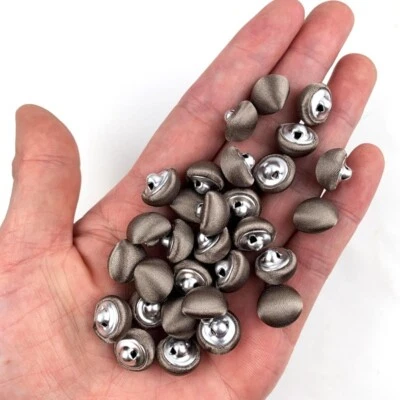 50X Satin Covered Buttons Cloth Buttons Metal Shank Buttons DIY Wedding Dress - Image 1 of 4