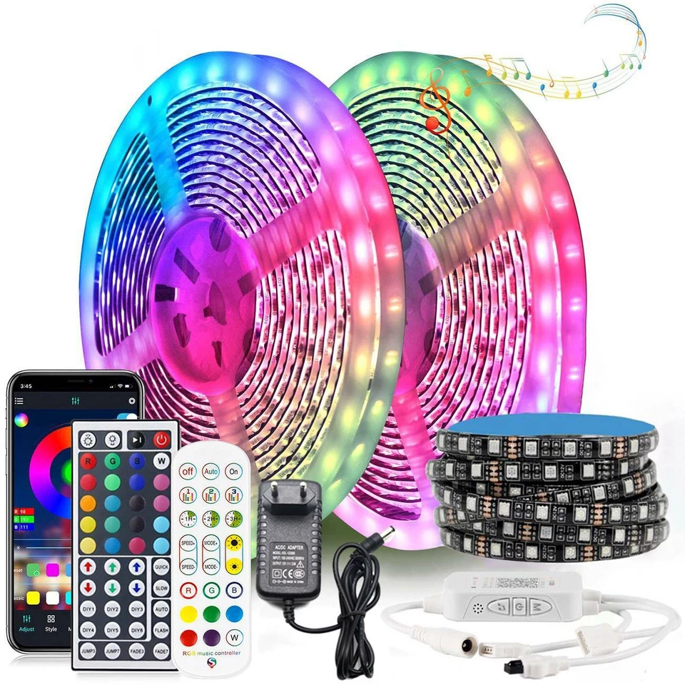 LED Stripe RGB Leiste Streifen 5050 Band Wasserdicht IP65 Lichterkette 12V 1-30m - Bild 1 von 4