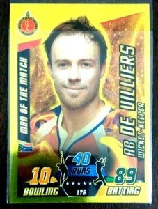 INDIA IPL TOPPS 2014 CRICKET ATTAX CARD AB DE VILLERS ALL ROUNDER GOLD CARD - Picture 1 of 2